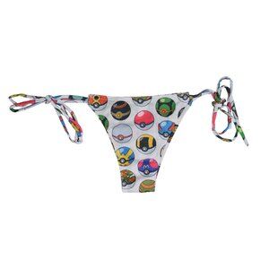 1XBlue Pokemon Bikini Bottoms in White